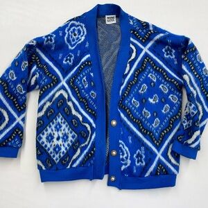 Blue Patterned Women's Cardigan